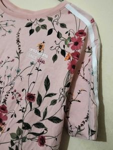 Pink Floral Adidas T-Shirt
