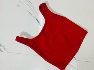 Red Cropped Tank Top