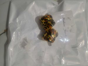 Leopard Print Statement Earrings Fully new