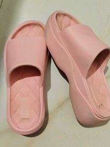 Chic Pink Platform Slides