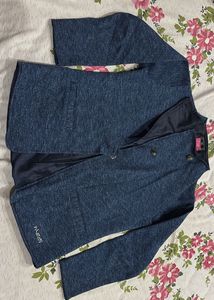 Stylish Blue Knit Jacket
