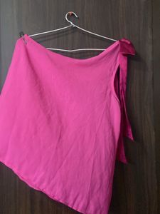Kazo One Shoulder Top With Saturn Bow Detailing