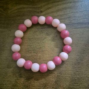Chic Pink & White Beaded Bracelet