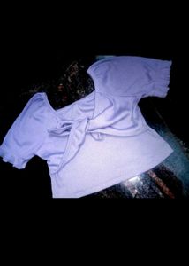 Lavender Twist Front Cropped Top