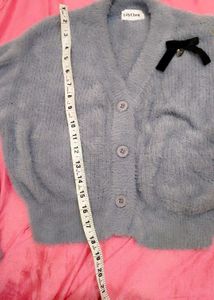 Cozy Blue Fuzzy Cardigan