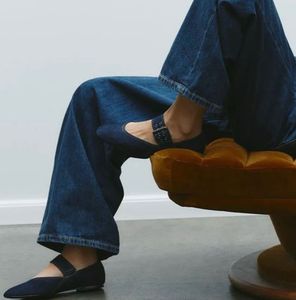 Zara Denim Mary Jane Flats