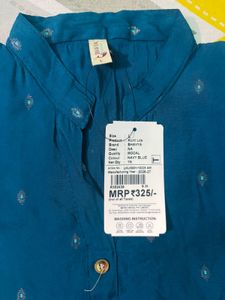 Teal Blue Embroidered Kurta