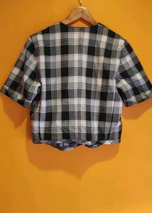 Black And White Check Beautiful Shirt Cum Jacket
