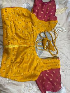Vibrant Pink &amp; Yellow Saree
