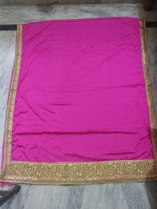 Stunning Pink Duppatta 4 Lahenga with Golden Bor