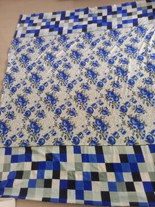 White Blue Flower Double Badsheet