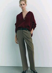 Zara Women High-Waist Straight Pants