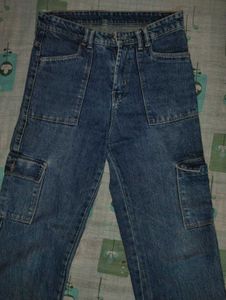 Classic Blue Denim Cargo Pants