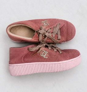 Stylish Pink Chanel Inspired Sneakers