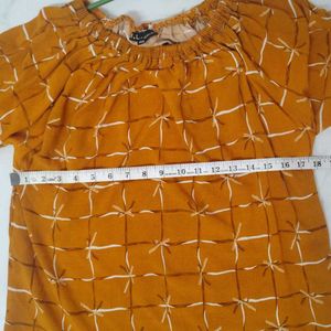 Yellow Printed Kurta 2xl