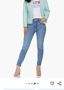 Light Blue Faux Leather Jacket