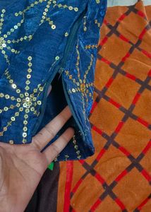 Embellished Navy Blue Blouse
