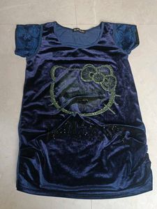 Cute Hello Kitty Velvet Mini Dress