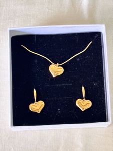 Juliet Heart Earrings Necklace Set Anti-tarnish