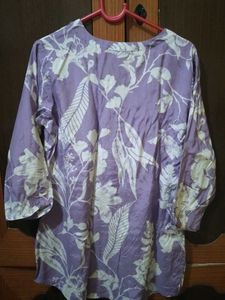 Purple Floral Print Kurta