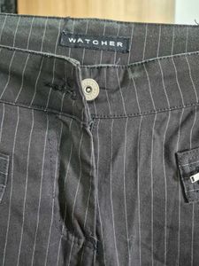 only ₹299Pinstripe Capris with Zippers