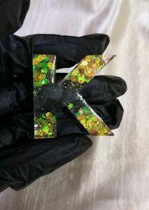 Resin Letter K Keychain
