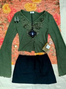 Fairy grunge Y2K bell sleeve top