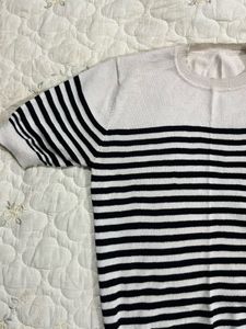 Striped Short-Sleeve Knit Top