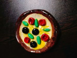 Handcrafted Clay Art Pizza magnet