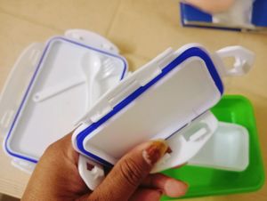New Multicolour Plastic Lunch Box