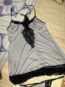 Negotiable, 3XL Plus Size Satin Lace Babydoll