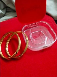 Elegant Gold Bangles with Ruby