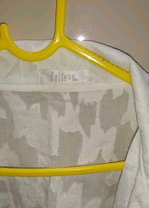 White Sheer Tie-Front Shirt