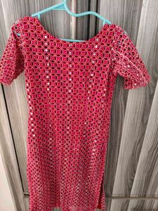 Navratri Special Maroon Heavy Mirror Work Kurta