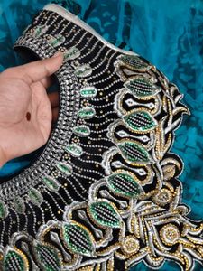 Stunning Teal Ethnic Gown with 2 inch margin