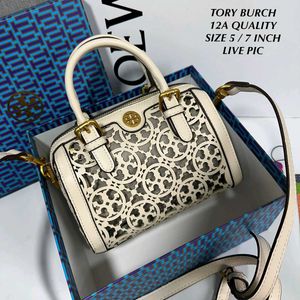 TORY BURCH*MINI MONOGRAM BARRELB WD BOX