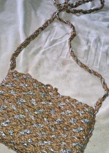 Handmade Jute &amp; Silver Crossbody