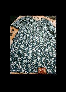 Beautiful Teal Kurta Set with Floral Print