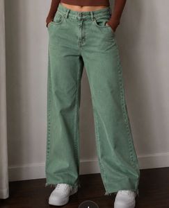 Green Wide Leg Jeans