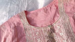 Light Pink Kurta with Embroidery