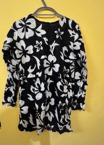 Stylish Black Floral Peplum top