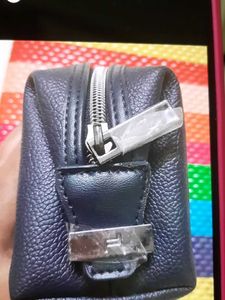 PORSCHE Set of 2 Blue Leather Pouches
