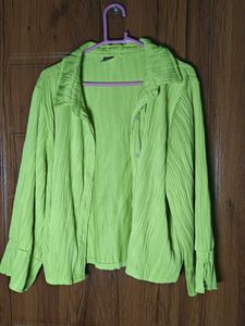 Free delivery! Neon Green Textured Button-Up Shirt