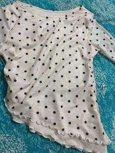 Polka Dot Mesh Top