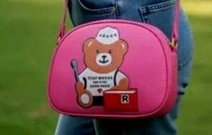 Cute Teddy Bear Pink Crossbody Bag