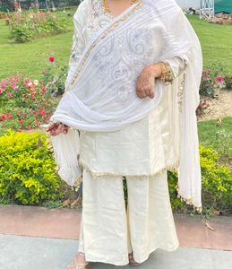 Elegant White Kurta Set with Dupatta