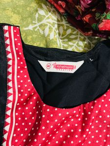 black and red kurta set