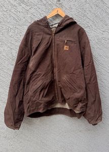 Men's Brown Sherpa Lined Hooded Jacket