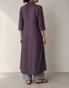 Purple Striped Cotton Kurta