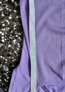 Cute Lilac Ribbed Crop Top